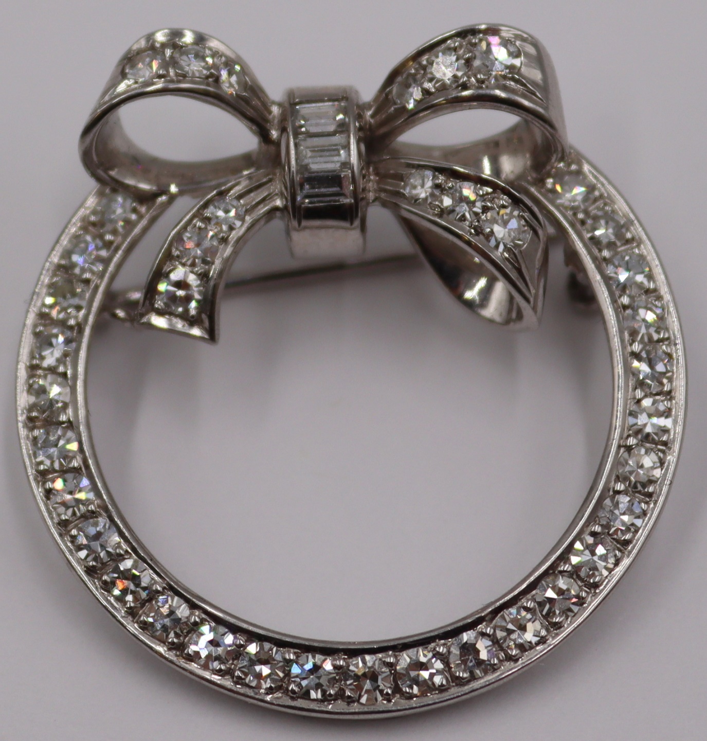 JEWELRY. PLATINUM AND DIAMOND WREATH