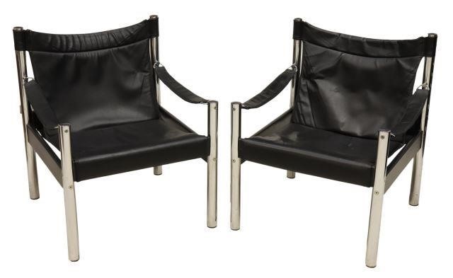  2 MODERN TUBULAR CHROME LEATHER 3be68d