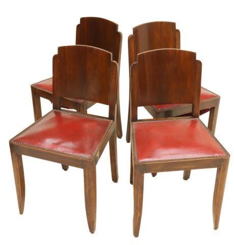  4 FRENCH ART DECO MAHOGANY DINING 3be694