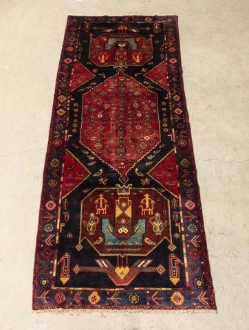 HAND-TIED PERSIAN HAMADAN RUNNER,