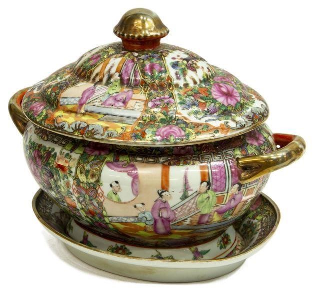 CHINESE ROSE CANTON LIDDED TUREEN 3be79c