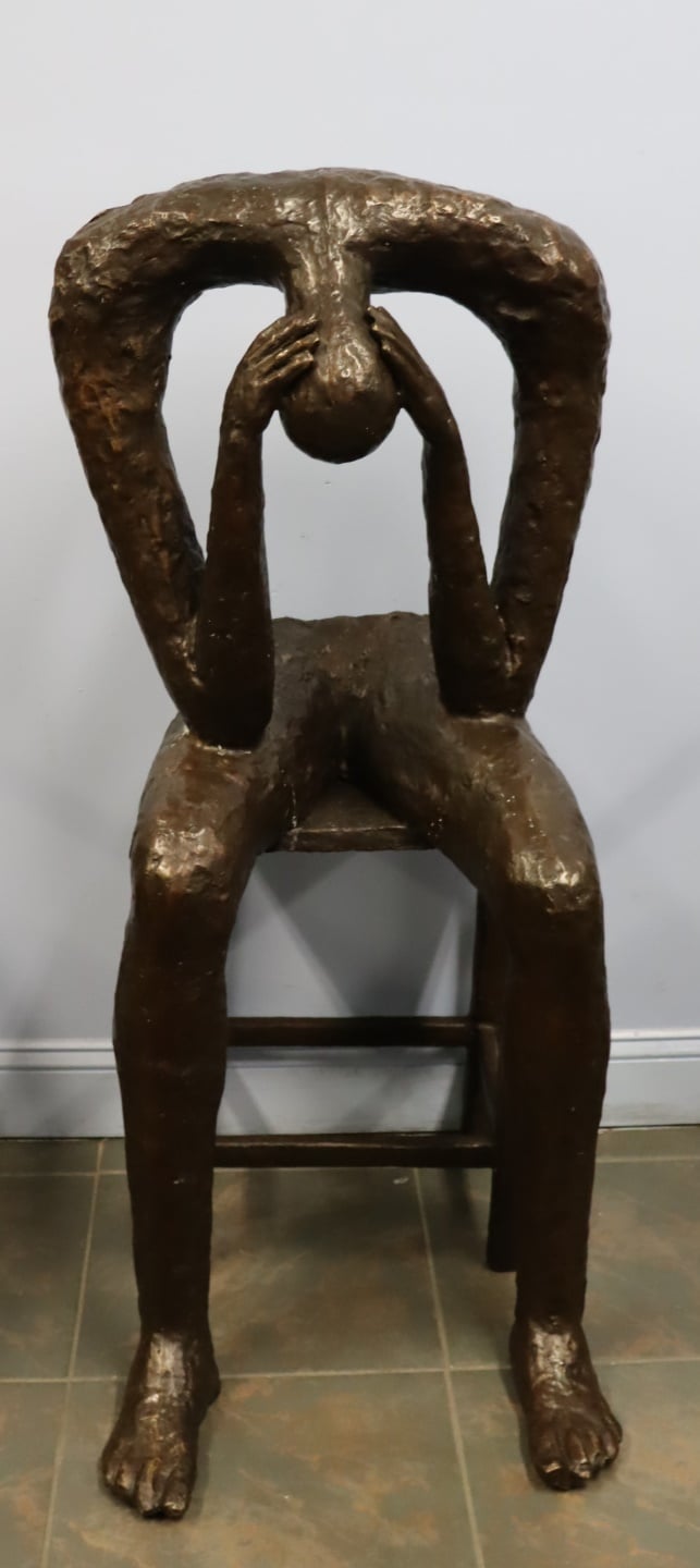UNSIGNED LARGE BRUTALIST BRONZE 3be7f1