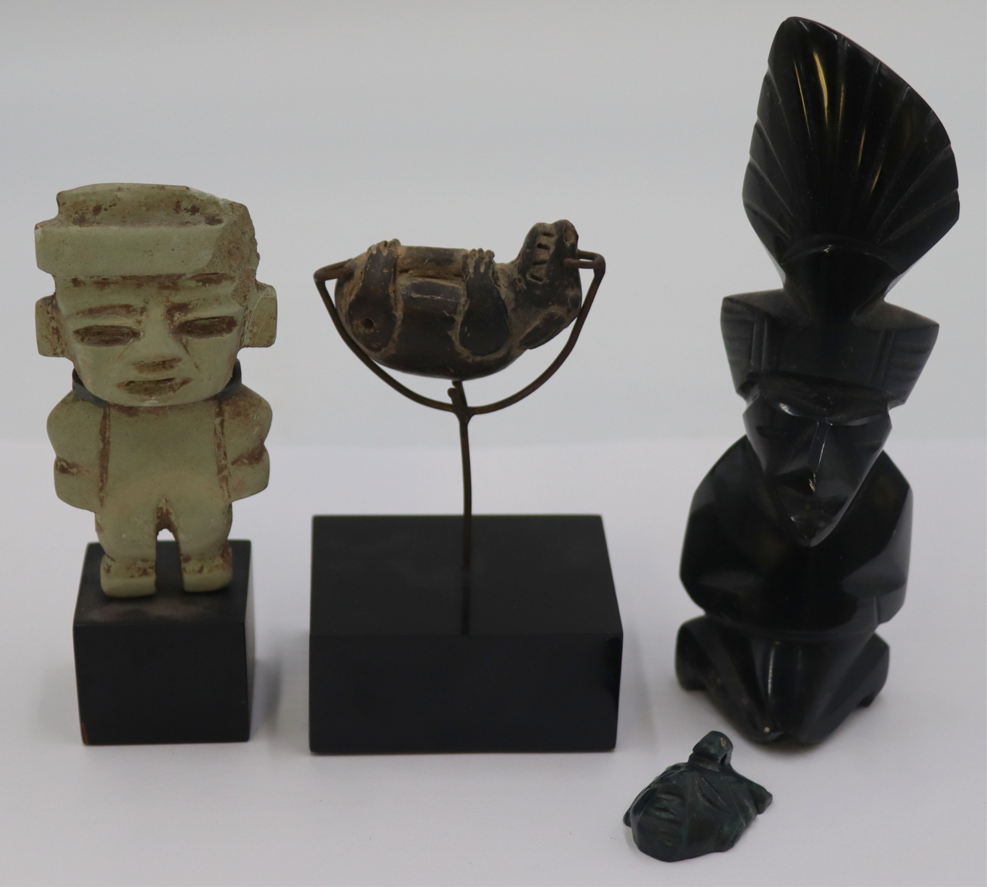 ASSORTED CARVED FIGURES INCLUDING ANTIQUITIES.