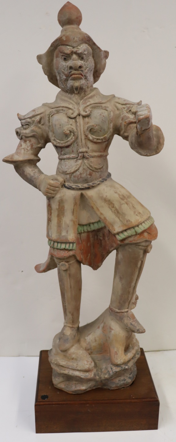 CHINESE PAINTED POTTERY TOMB FIGURE