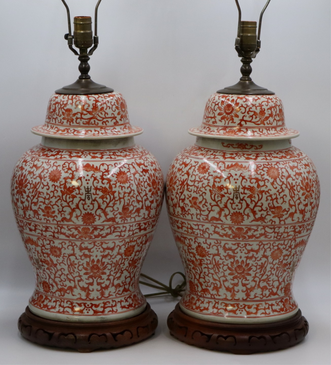 PAIR OF CHINESE IRON RED GINGER 3be885