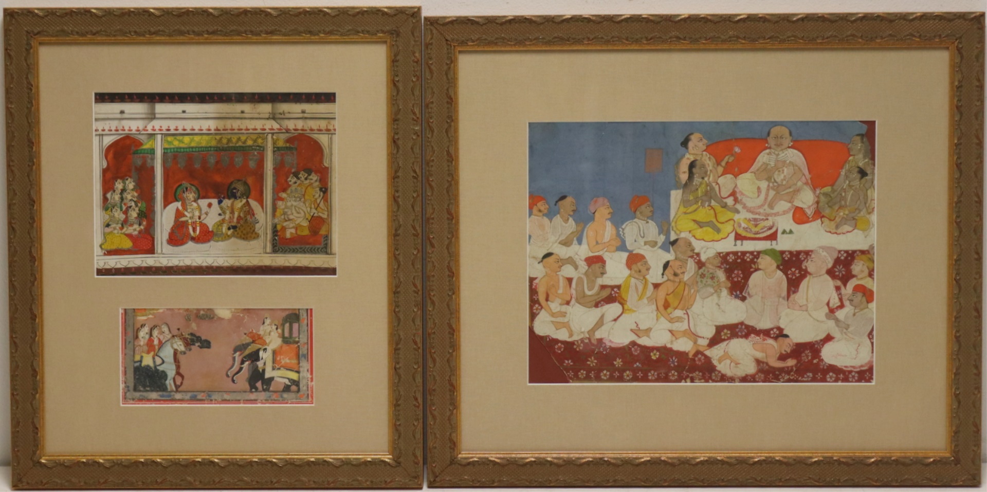  2 FRAMED INDIAN GOUACHES Includes 3be888