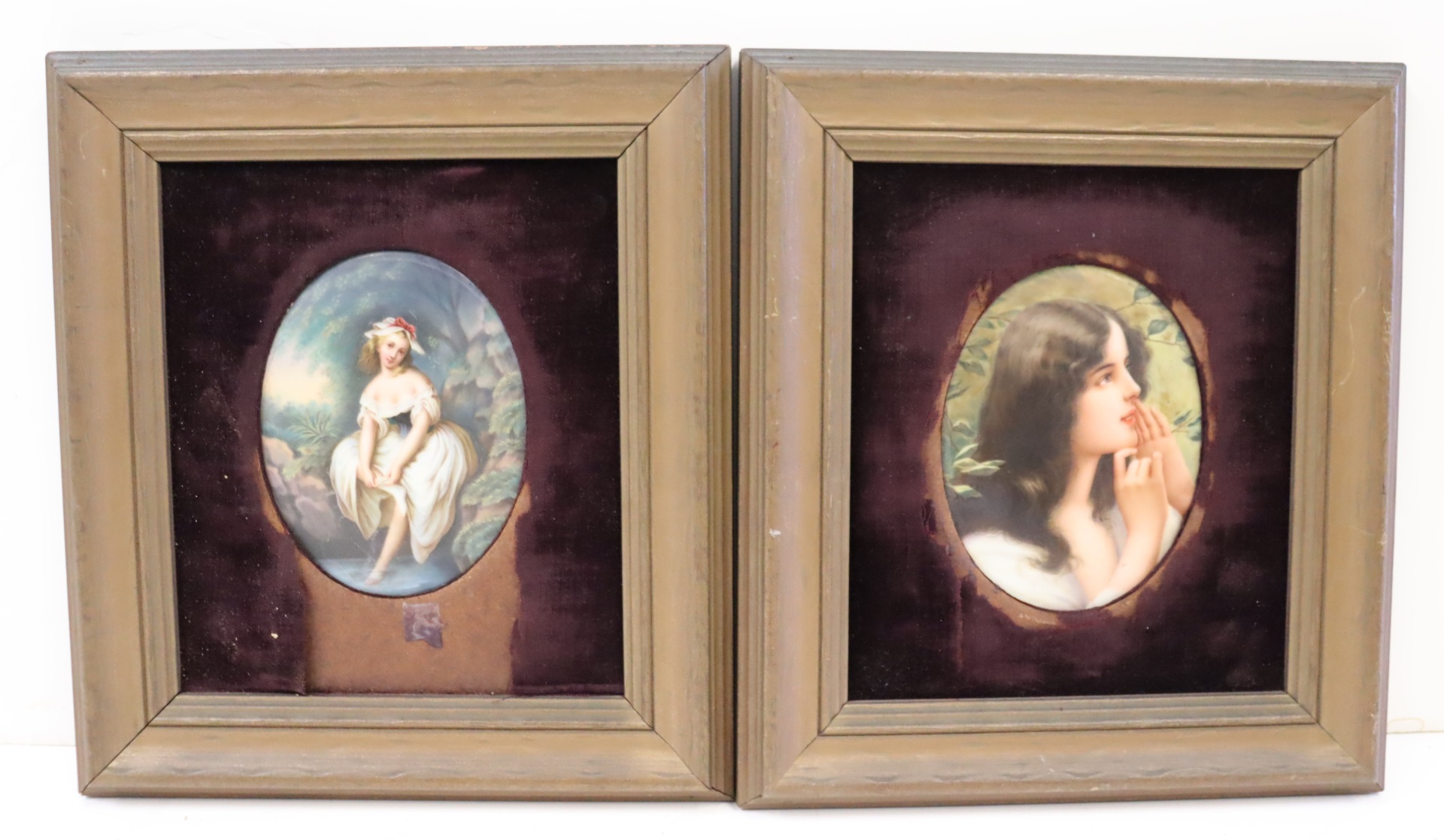 2 KPM STYLE GERMAN PORCELAIN PLAQUES  3be898