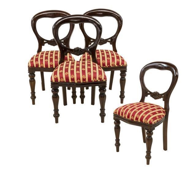  4 VICTORIAN BALLOON BACK CHAIRS 3be93e