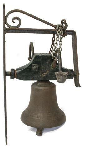 FRENCH BRONZE FARMHOUSE BELL 19TH 3be957