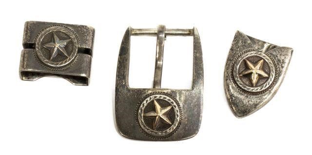 STERLING TEXAS 3 PIECE BELT BUCKLE SET,