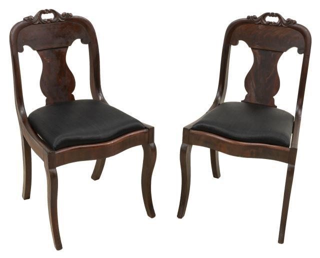 (2) VICTORIAN MAHOGANY UPHOLSTERED SEAT