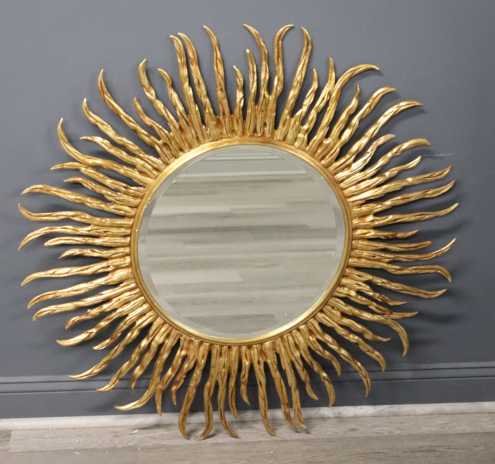 VINTAGE AND LARGE GILT BRONZE SUNBURST