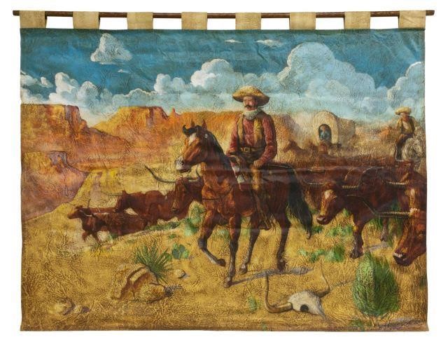 PAINTING, WAGON TRAIN & LONGHORNS, 78