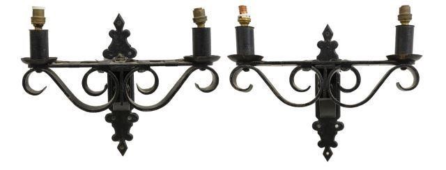 (PR) FRENCH WROUGHT IRON TWO LIGHT