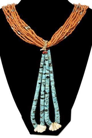 NATIVE AMERICAN PUEBLO BEADED NECKLACE 3bea22