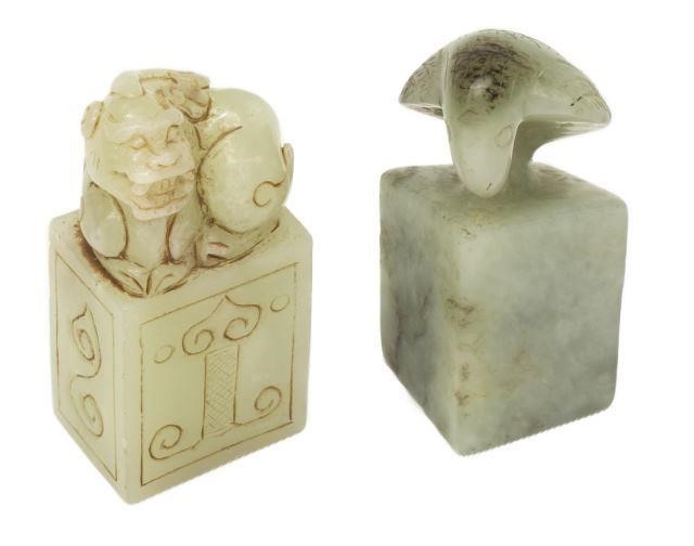 (2) CHINESE CARVED HARDSTONE SEALS