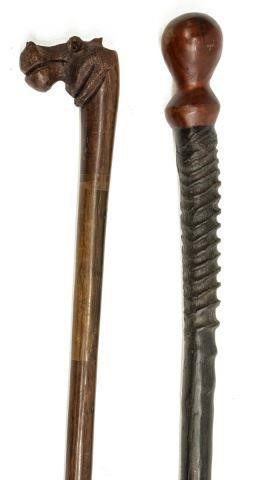 (2) AFRICAN ANTELOPE HORN & WOOD