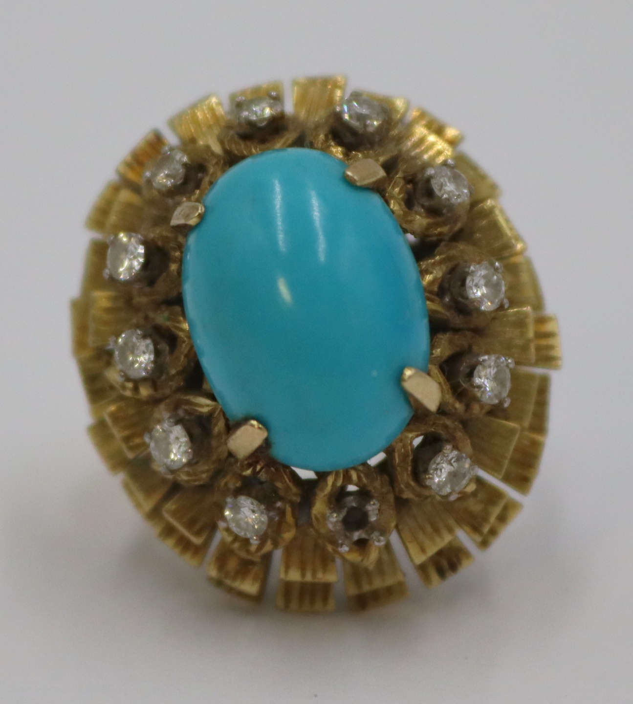 JEWELRY. SIGNED 14KT GOLD, TURQUOISE,