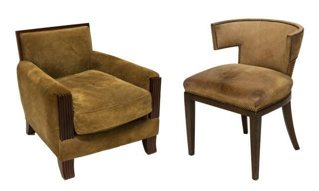 (2) CLUB ARMCHAIR & NANCY CORZINE