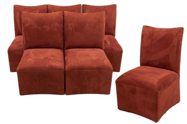 (6) CONTEMPORARY ULTRASUEDE UPHOLSTERED