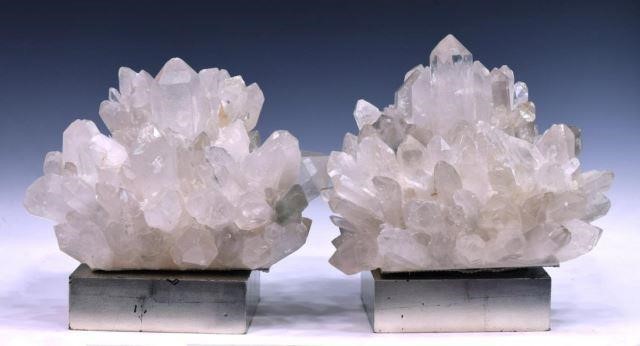  2 ROCK CRYSTAL CLUSTER TABLE 3beae1