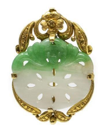 ESTATE 14KT GOLD CHINESE JADE BAT 3beb71