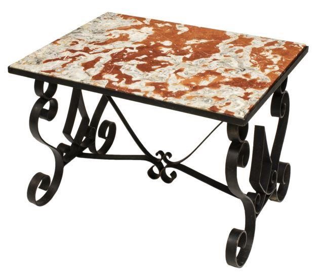 FRENCH MARBLE TOP SCROLLED IRON 3beb8c
