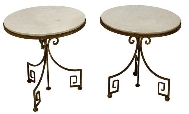 (2) NEOCLASSICAL STYLE MARBLE-TOP
