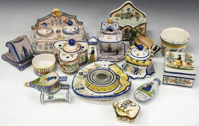  16 QUIMPER ART POTTERY DESK  3bebba