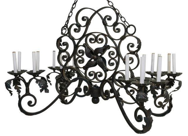 IRON SIXTEEN LIGHT SCROLLWORK ACANTHUS 3bebe7