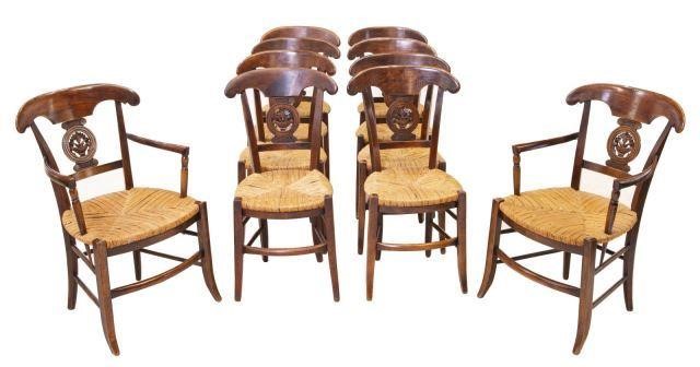 (10) FRENCH PROVINCIAL RUSH SEAT