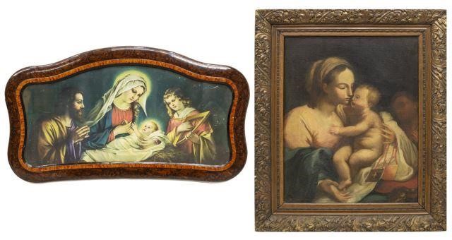  2 MADONNA CHILD PAINTING HOLY 3bec7f