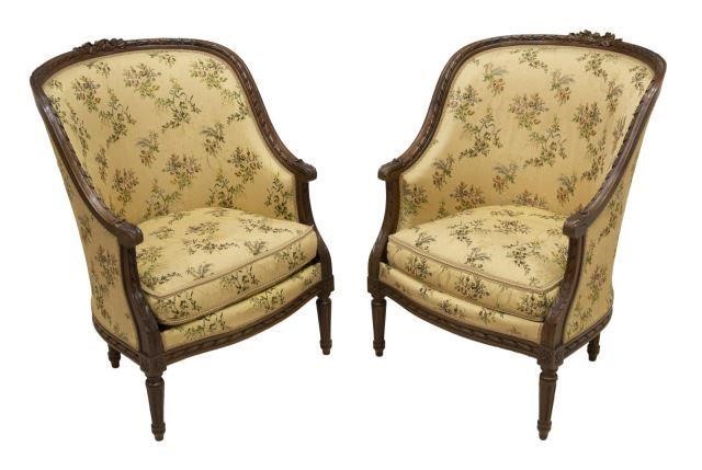 (2) FRENCH LOUIS XVI STYLE BERGERES