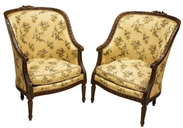  2 FRENCH LOUIS XVI STYLE BERGERES 3beca5