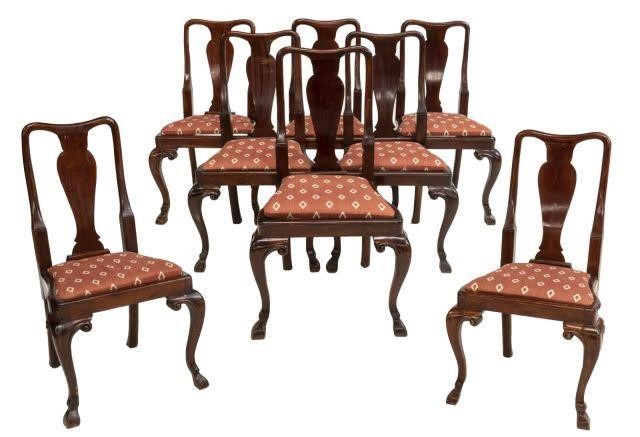  8 ENGLISH QUEEN ANNE STYLE MAHOGANY 3becce