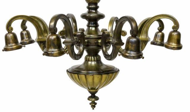 BRONZE FOLIATE & SCROLL EIGHT-LIGHT