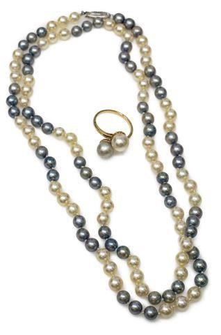  2 ESTATE 14KT GOLD TWO TONE PEARL 3becf4
