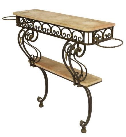 FRENCH WROUGHT IRON CONSOLE TABLE 3bed0e