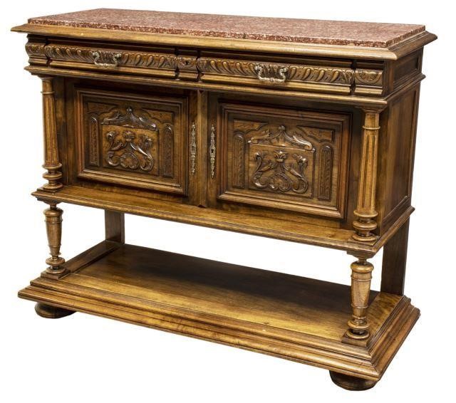 FRENCH HENRI II STYLE MARBLE TOP 3bed2a