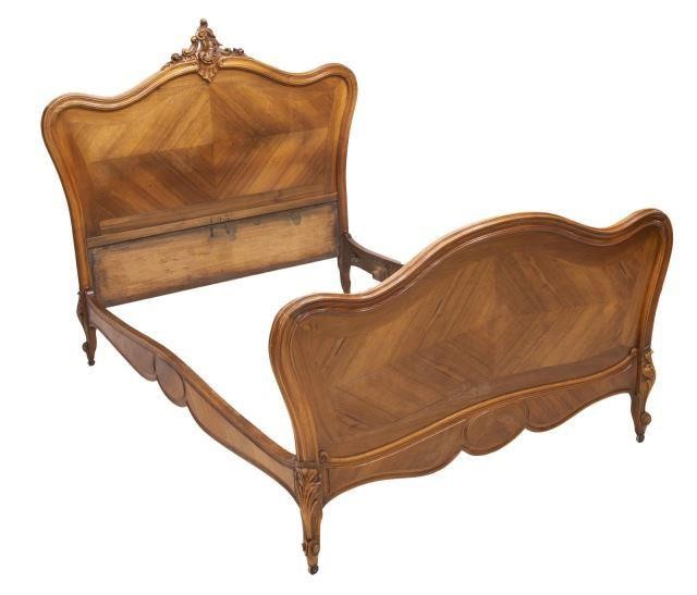 FRENCH LOUIS XV STYLE CARVED WALNUT 3bed24
