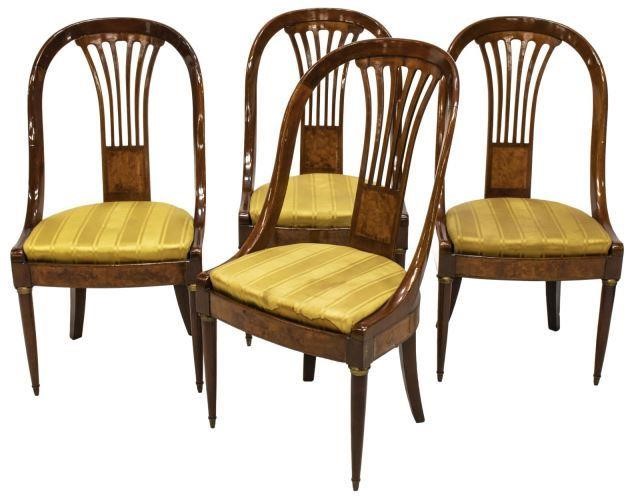 (4) ENGLISH MAHOGANY SIDE CHAIRS,