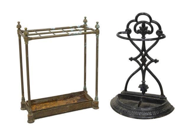 (2) FRENCH CAST IRON & GILT METAL