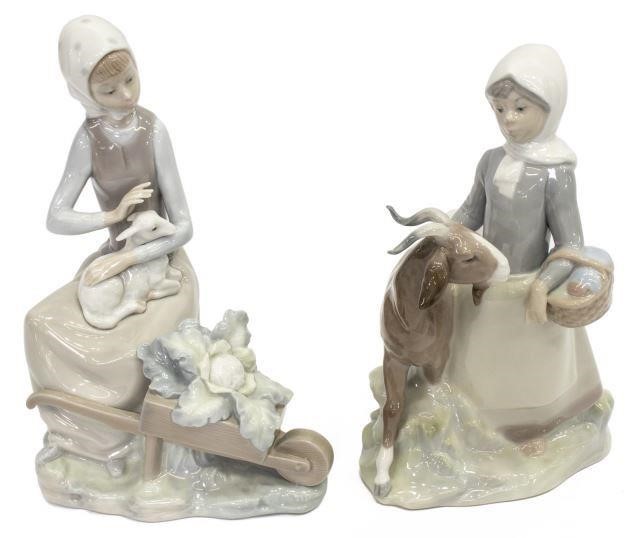  2 LLADRO PORCELAIN FIGURES GIRLS 3beda5