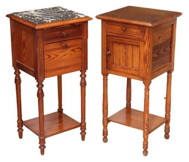 (2) FRENCH PINE BEDSIDE CABINETS