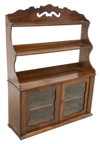 FRENCH WALNUT WALL SHELF CURIO  3bedc3