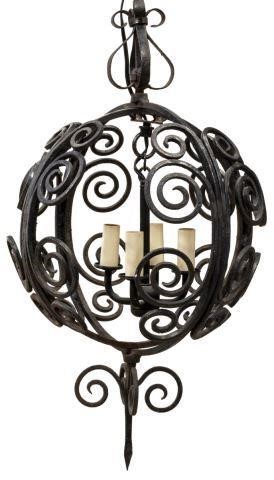 WROUGHT IRON SCROLLED SPHERE PENDANT 3bee79