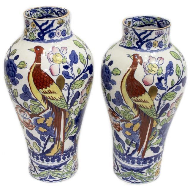 (2) ENGLISH STAFFORDSHIRE MASONS CHINOISERIE