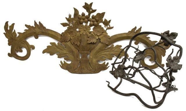 (2) IRON TWIG BOOKSTAND & FLORAL