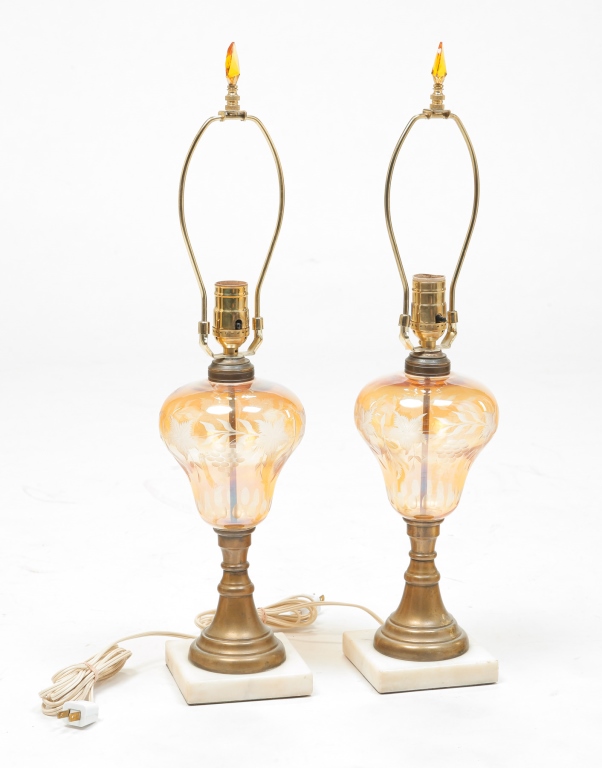 PAIR OF AMERICAN OIL LAMPS Second 3bef8a