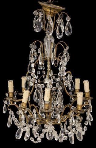 FRENCH GILT METAL CRYSTAL 8 LIGHT 3bf070